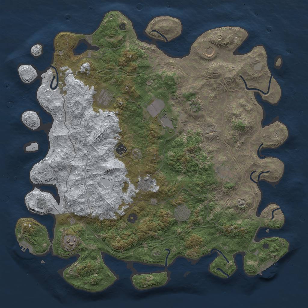 Rust Map: Procedural Map, Size: 4500, Seed: 5427028, 19 Monuments
