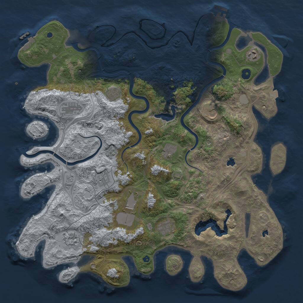 Rust Map: Procedural Map, Size: 4500, Seed: 5957338, 16 Monuments