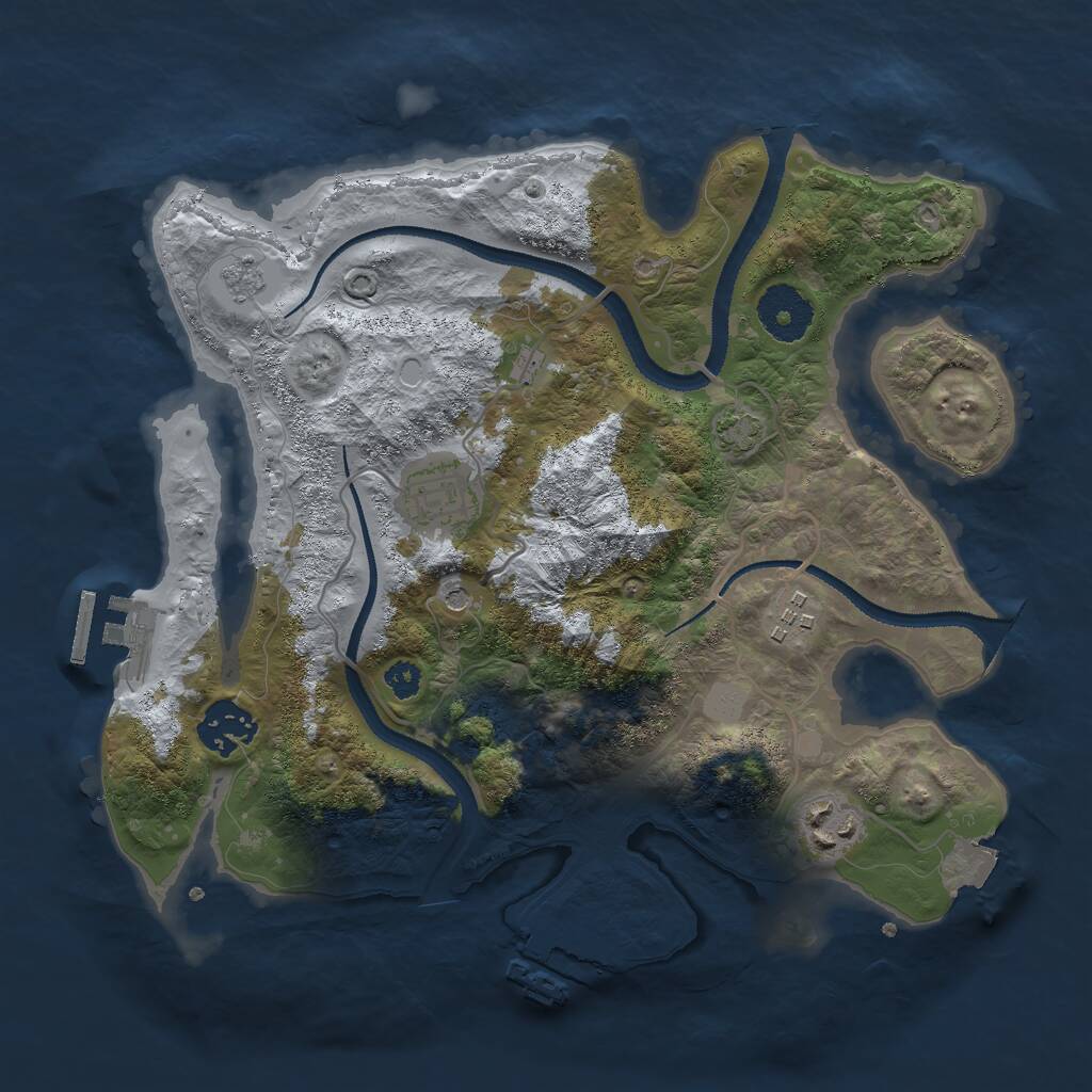 Rust Map: Procedural Map, Size: 3000, Seed: 6243241, 10 Monuments