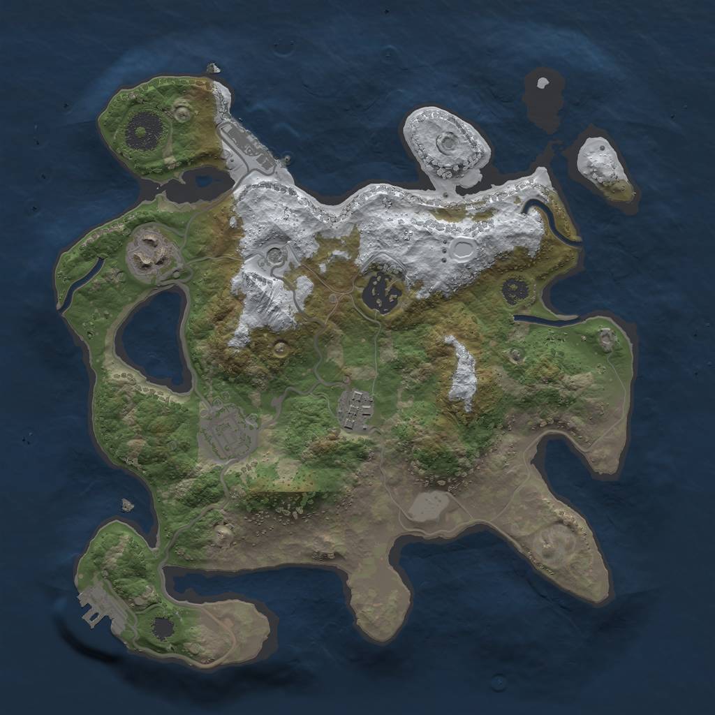 Rust Map: Procedural Map, Size: 2800, Seed: 10000, 12 Monuments