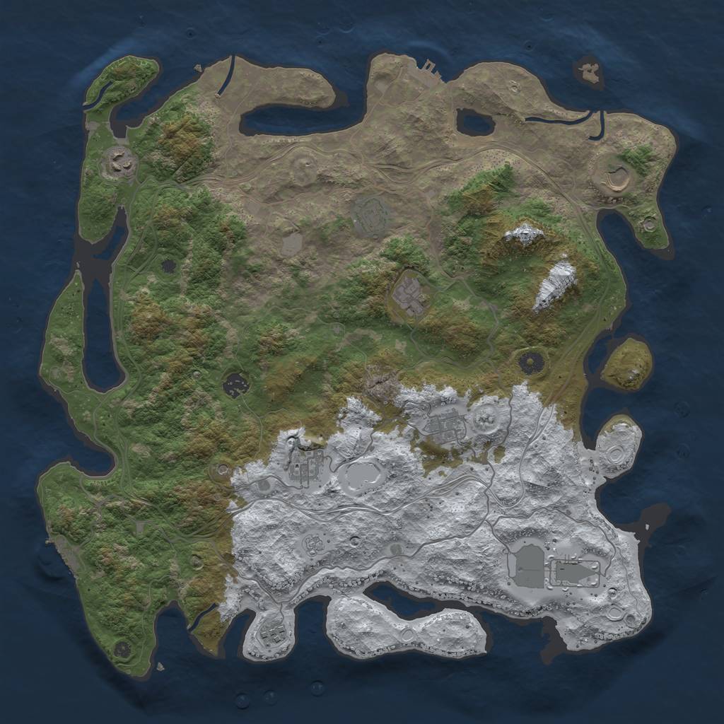 Rust Map: Procedural Map, Size: 4500, Seed: 6178528, 18 Monuments