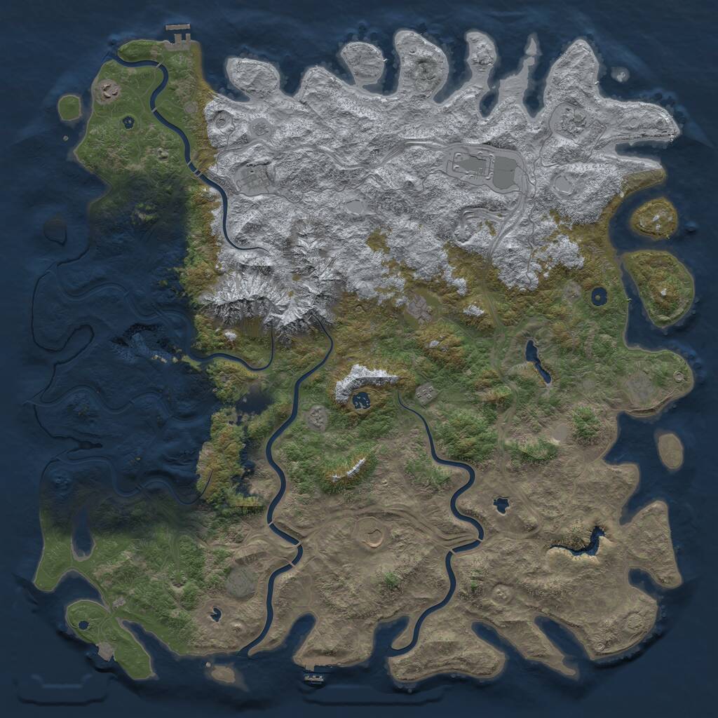 Rust Map: Procedural Map, Size: 6000, Seed: 32156, 17 Monuments