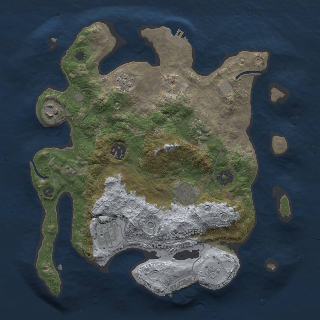 Rust Map: Procedural Map, Size: 3000, Seed: 27804, 15 Monuments