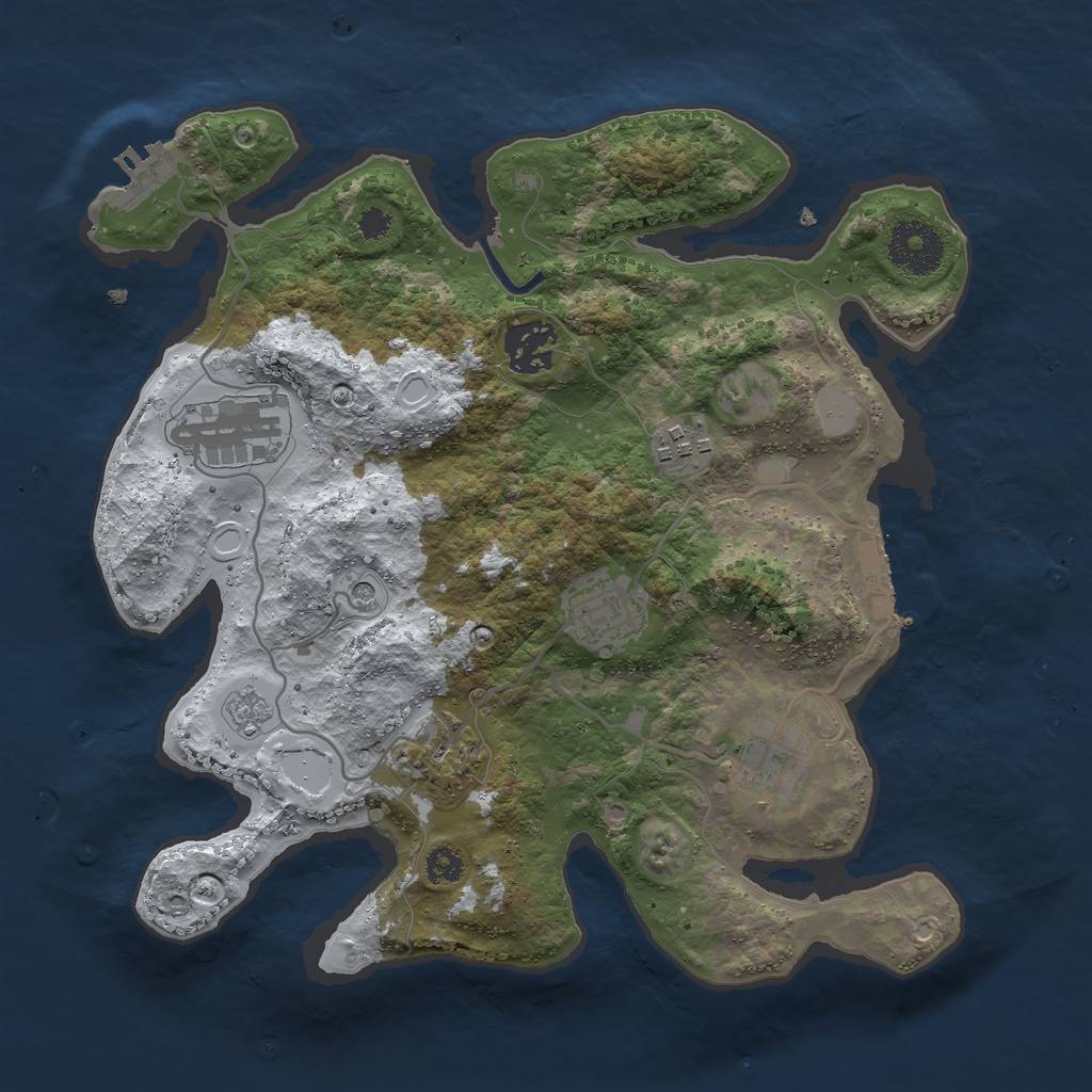 Rust Map: Procedural Map, Size: 3000, Seed: 62235, 15 Monuments