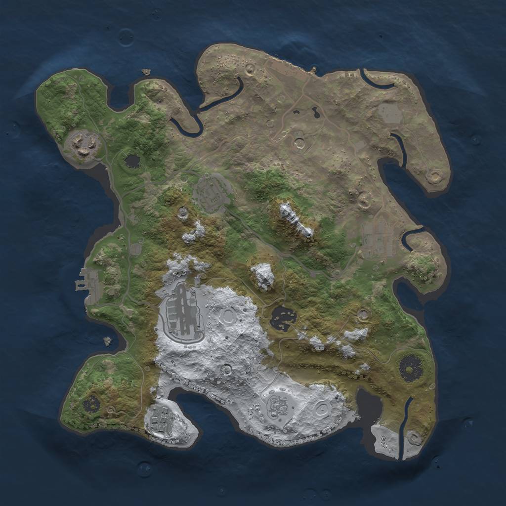 Rust Map: Procedural Map, Size: 3000, Seed: 3208916, 15 Monuments