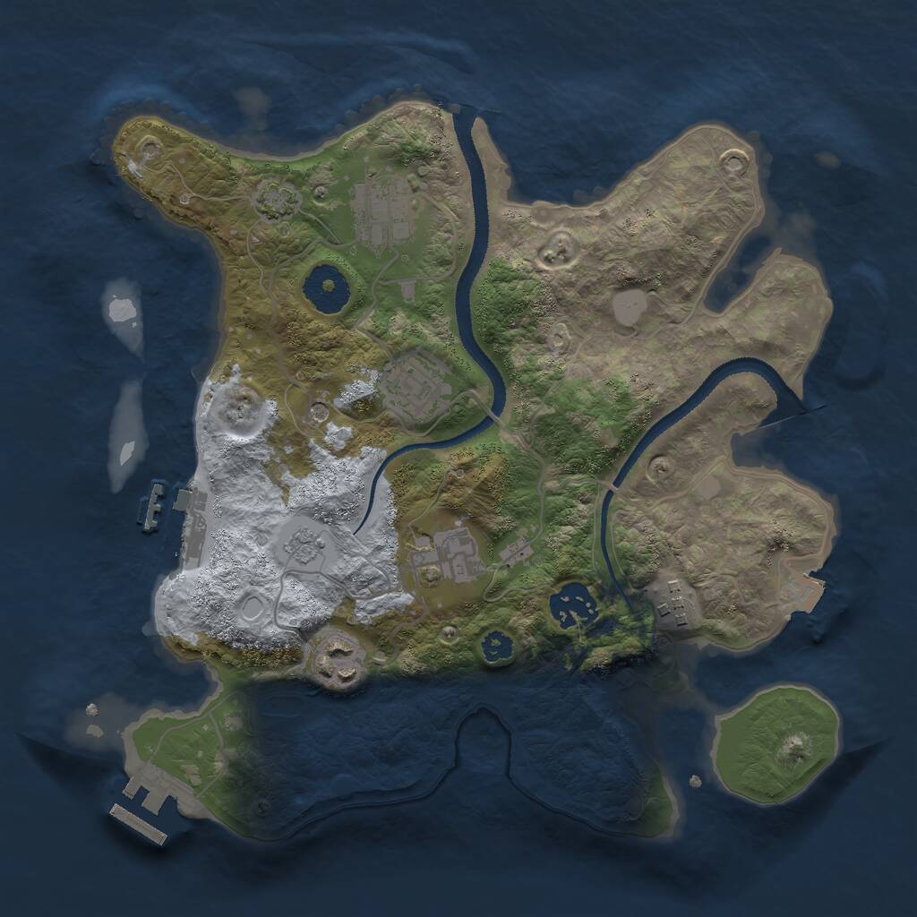 Rust Map: Procedural Map, Size: 3000, Seed: 449173361, 12 Monuments