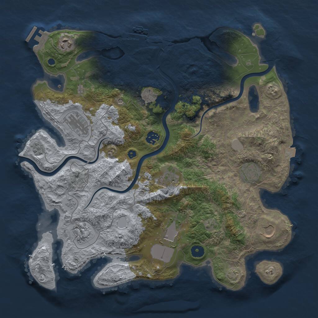 Rust Map: Procedural Map, Size: 3750, Seed: 99699598, 16 Monuments