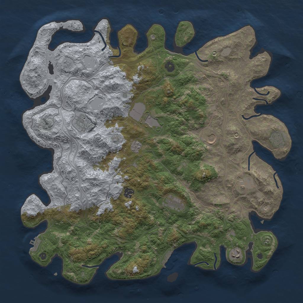 Rust Map: Procedural Map, Size: 4500, Seed: 6170770, 18 Monuments