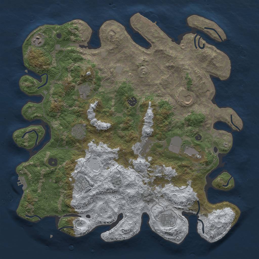 Rust Map: Procedural Map, Size: 4200, Seed: 517749594, 19 Monuments