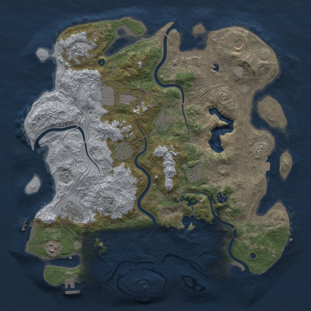 Rust Map: Procedural Map, Size: 4300, Seed: 2751, 16 Monuments