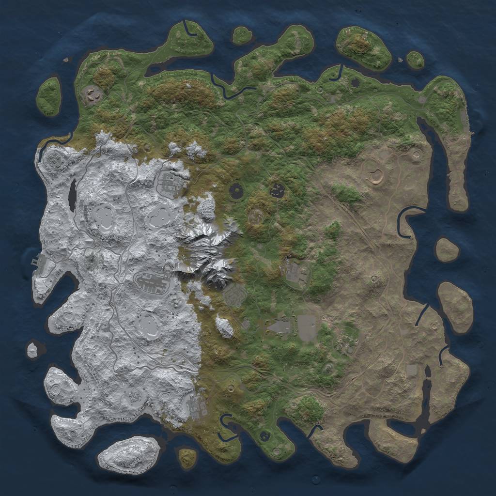 Rust Map: Procedural Map, Size: 5000, Seed: 1140648000, 20 Monuments