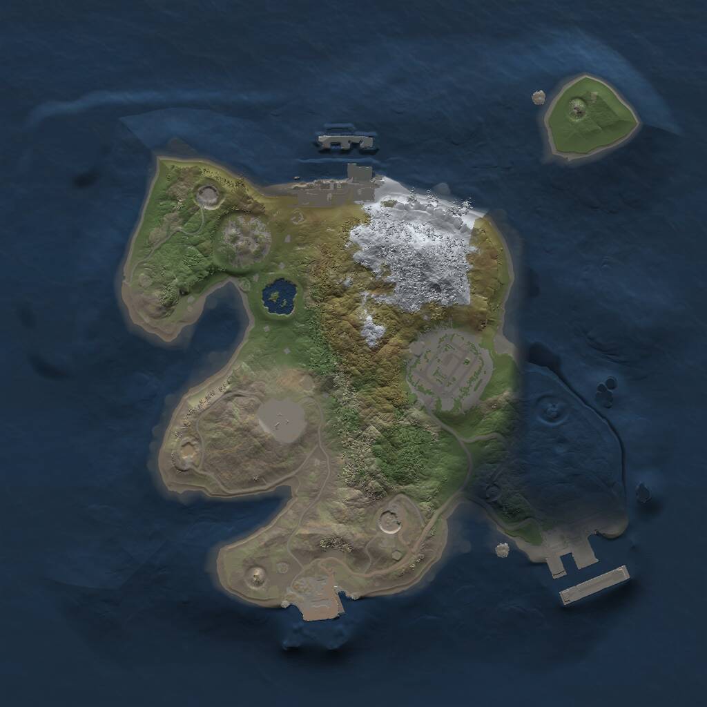 Rust Map: Procedural Map, Size: 2000, Seed: 1614908773, 5 Monuments