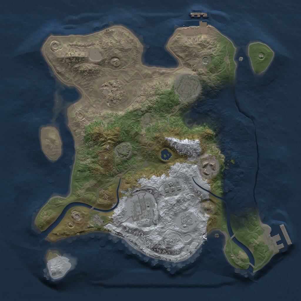 Rust Map: Procedural Map, Size: 2800, Seed: 730582632, 11 Monuments