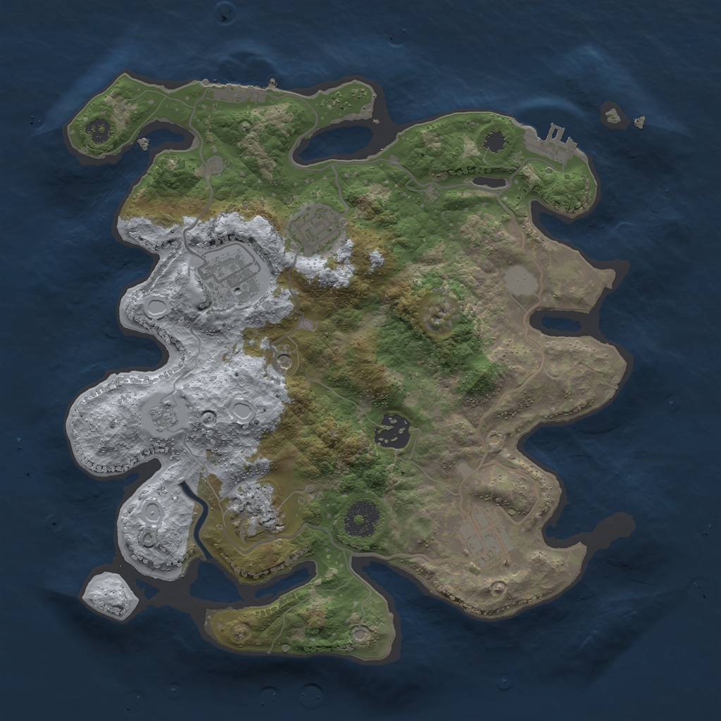 Rust Map: Procedural Map, Size: 3000, Seed: 18216, 14 Monuments