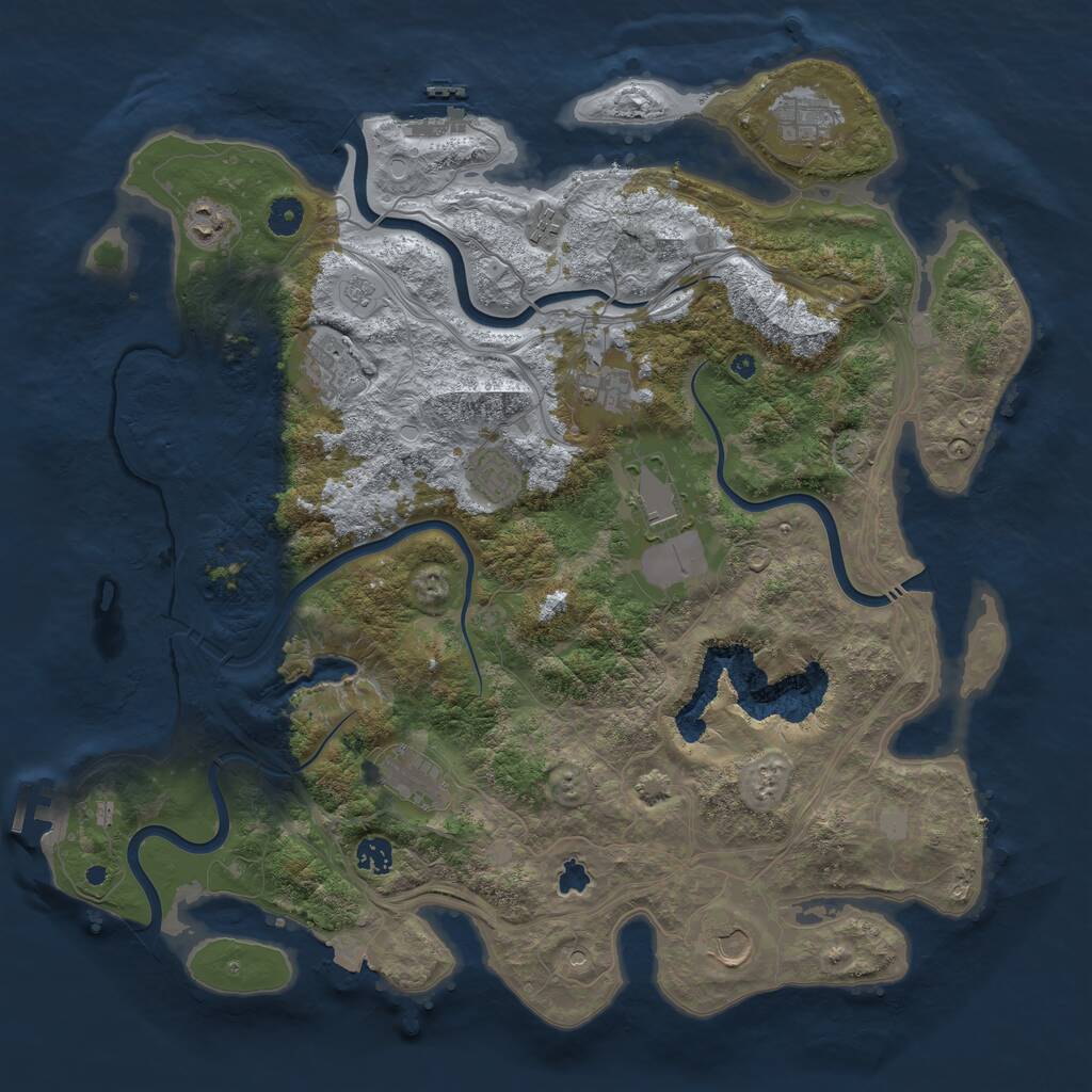Rust Map: Procedural Map, Size: 4400, Seed: 134698, 16 Monuments