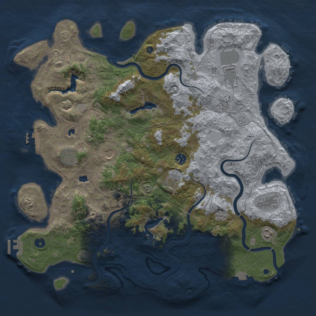 Rust Map: Procedural Map, Size: 4500, Seed: 4046517, 15 Monuments