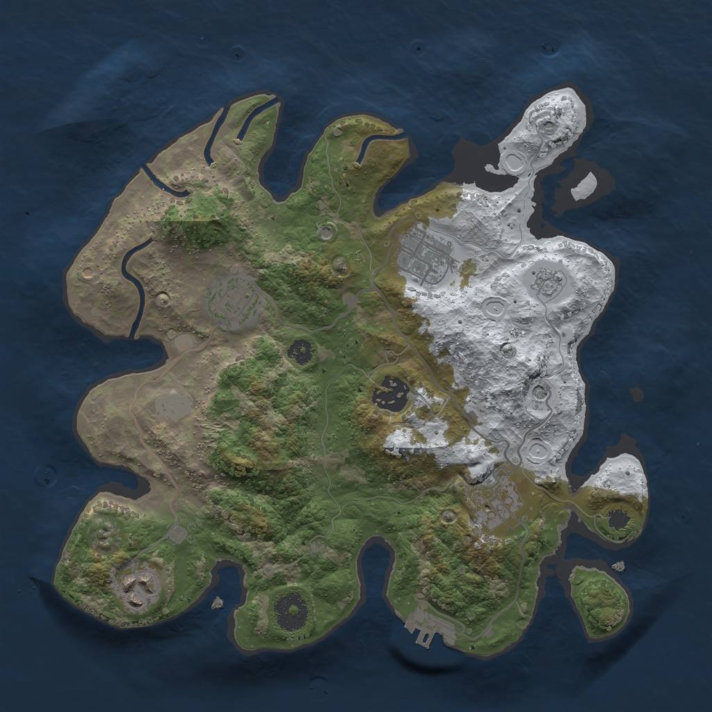 Rust Map: Procedural Map, Size: 3000, Seed: 625954695, 13 Monuments
