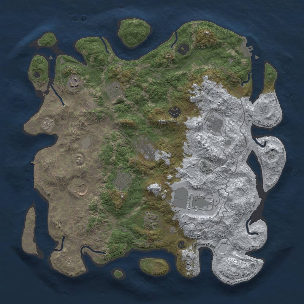 Rust Map: Procedural Map, Size: 4000, Seed: 754130, 19 Monuments
