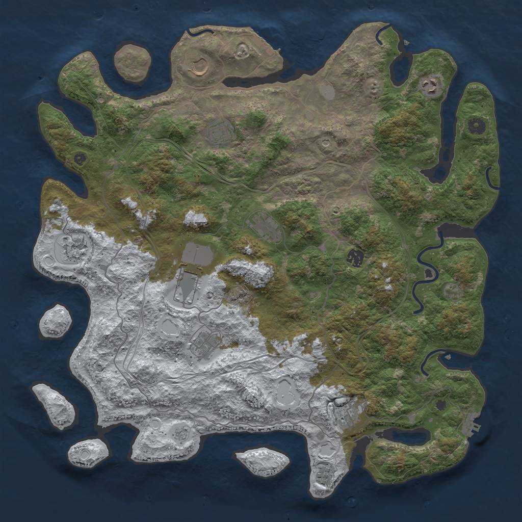 Rust Map: Procedural Map, Size: 4500, Seed: 1399117, 19 Monuments