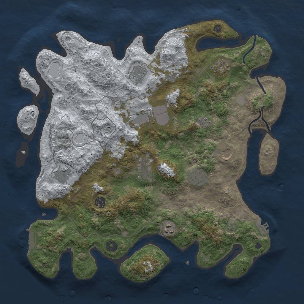 Rust Map: Procedural Map, Size: 4000, Seed: 49762, 19 Monuments