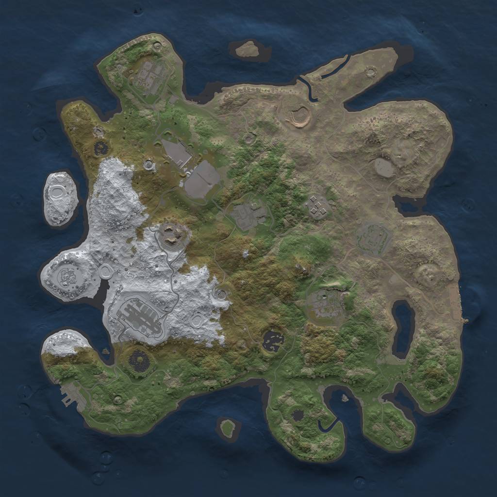 Rust Map: Procedural Map, Size: 3500, Seed: 12497, 19 Monuments