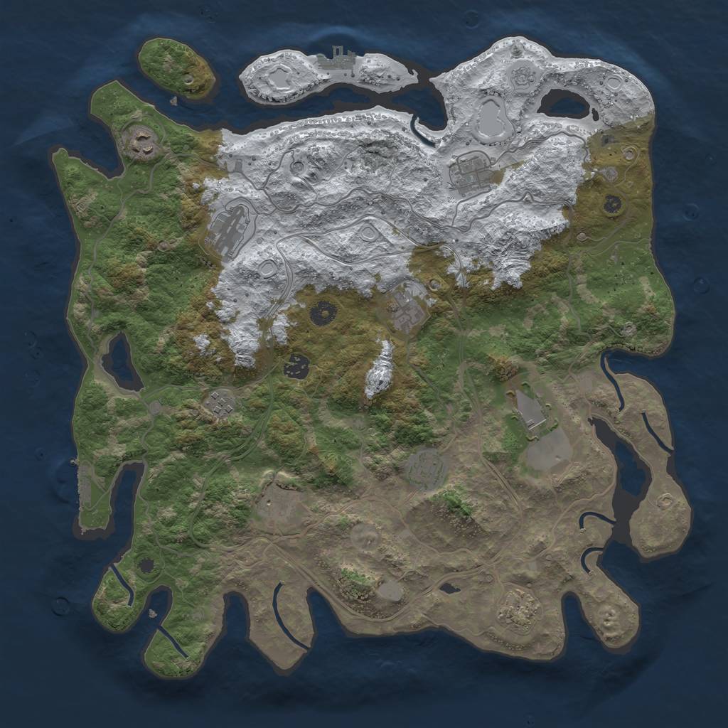 Rust Map: Procedural Map, Size: 4250, Seed: 1969675197, 19 Monuments