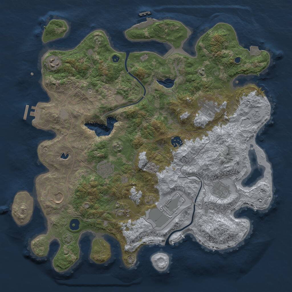 Rust Map: Procedural Map, Size: 4000, Seed: 633700, 15 Monuments