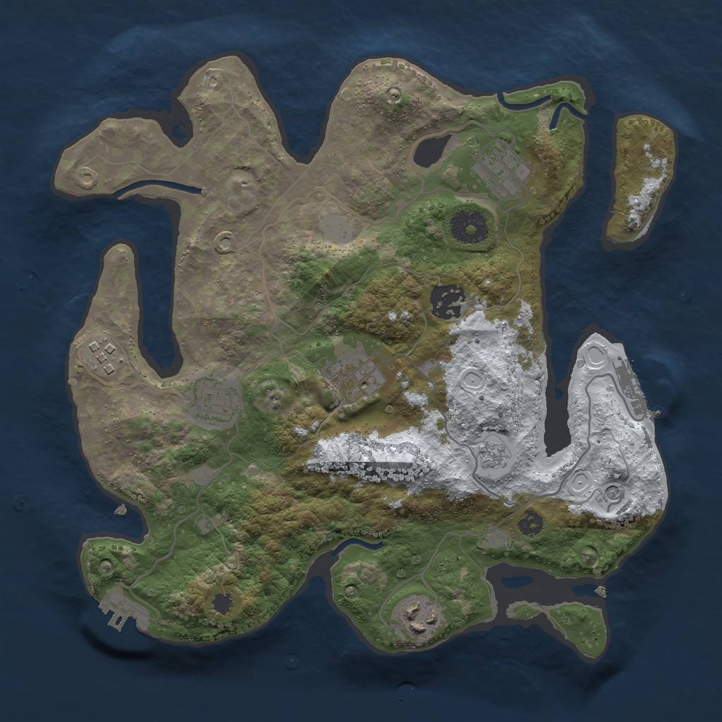 Rust Map: Procedural Map, Size: 3000, Seed: 31854, 15 Monuments