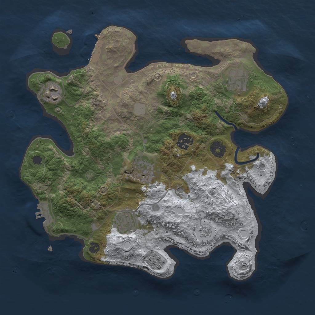 Rust Map: Procedural Map, Size: 3000, Seed: 2443907, 15 Monuments