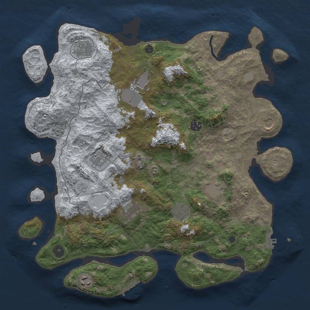 Rust Map: Procedural Map, Size: 4000, Seed: 761635, 19 Monuments