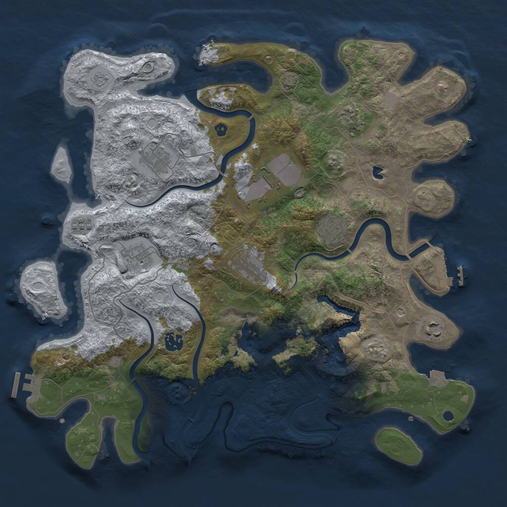 Rust Map: Procedural Map, Size: 4000, Seed: 638152, 15 Monuments