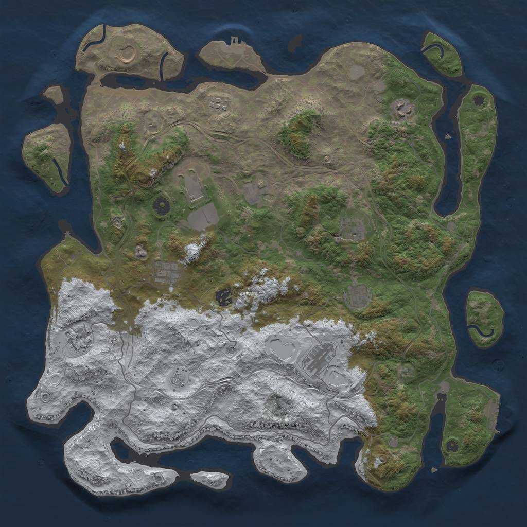 Rust Map: Procedural Map, Size: 4500, Seed: 3108590, 20 Monuments