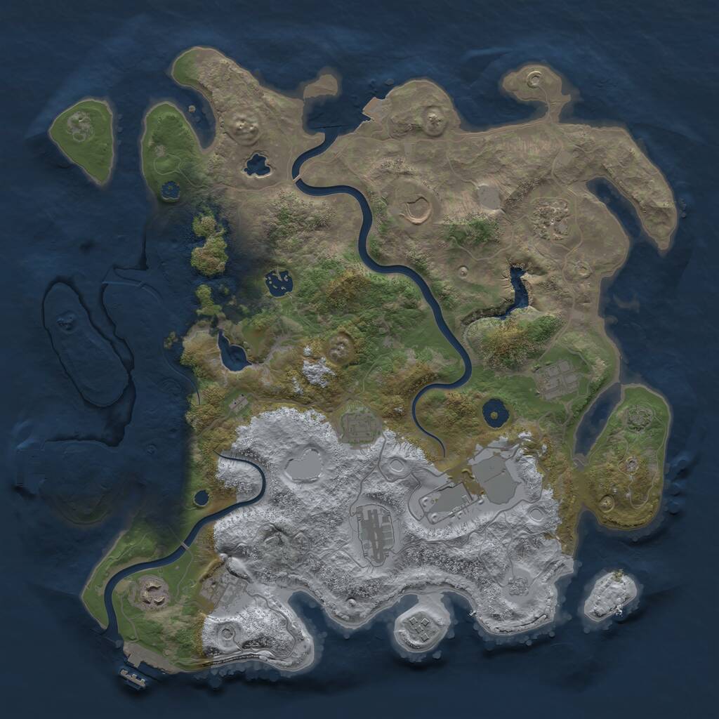 Rust Map: Procedural Map, Size: 4000, Seed: 795663792, 16 Monuments