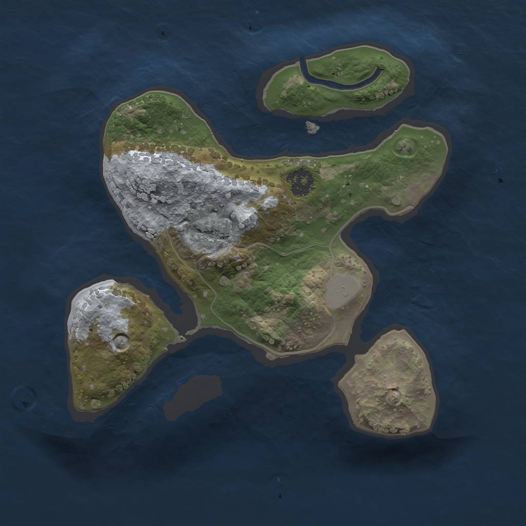 Rust Map: Procedural Map, Size: 2000, Seed: 155, 5 Monuments