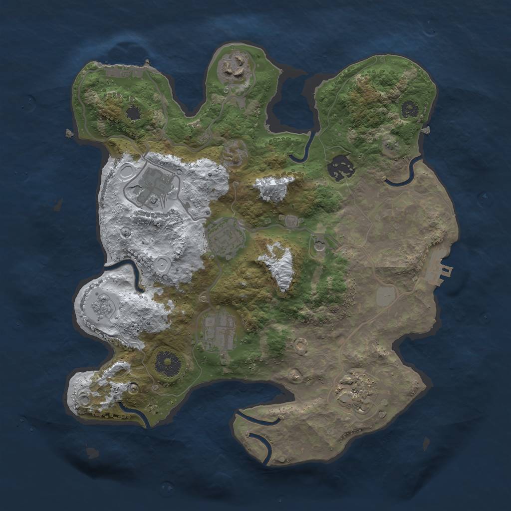 Rust Map: Procedural Map, Size: 3000, Seed: 14094, 15 Monuments
