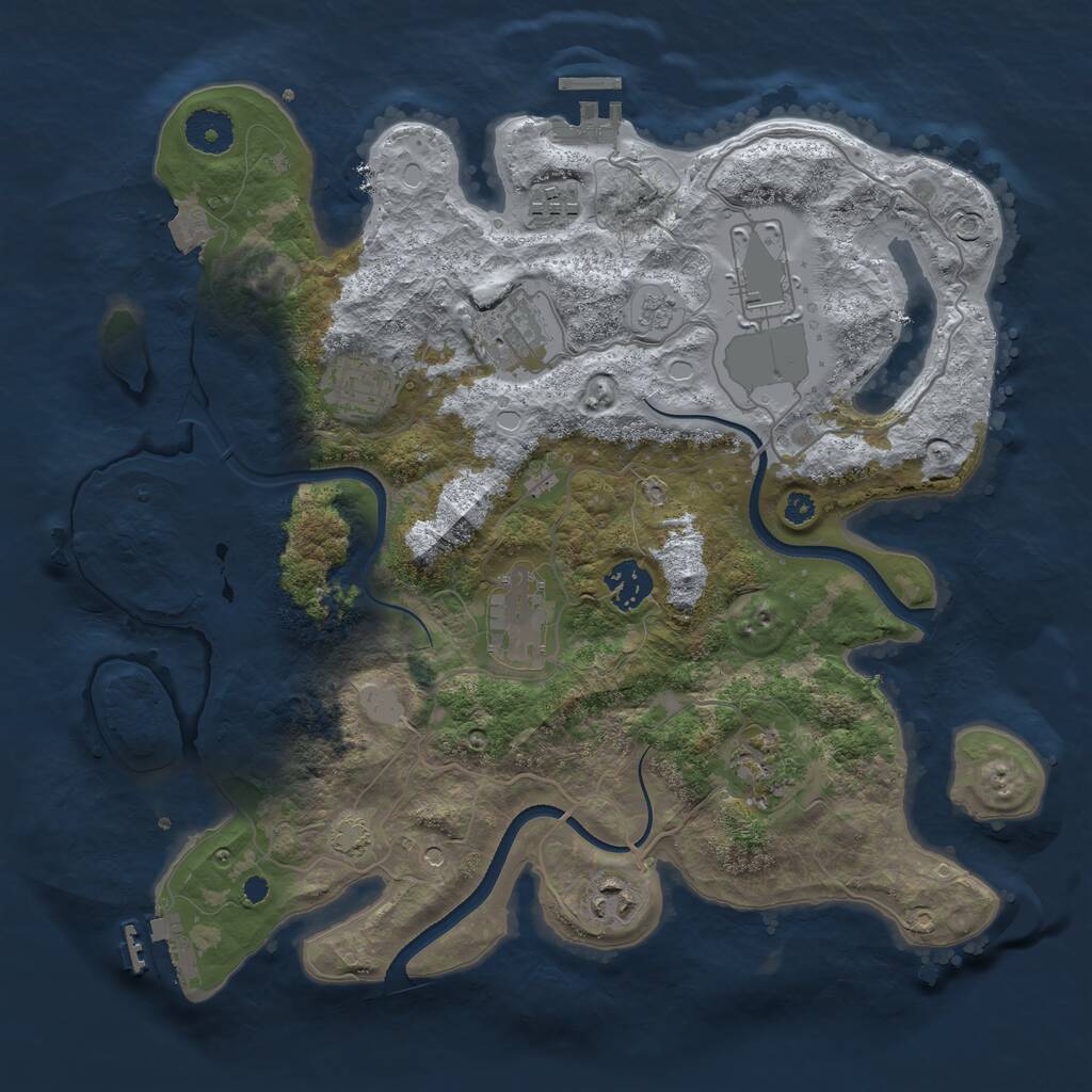 Rust Map: Procedural Map, Size: 3500, Seed: 235456, 14 Monuments