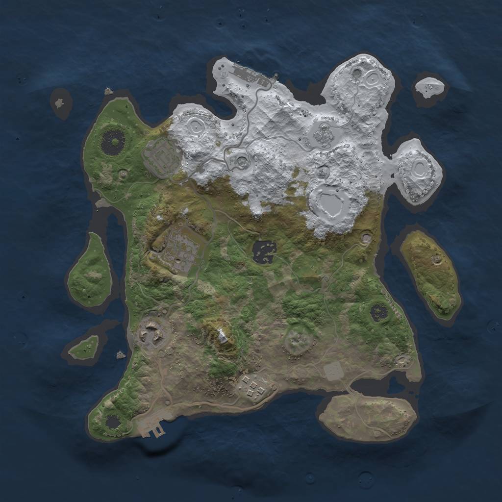 Rust Map: Procedural Map, Size: 3000, Seed: 1929, 14 Monuments