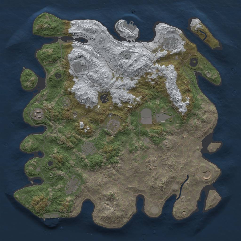 Rust Map: Procedural Map, Size: 4000, Seed: 403818456, 20 Monuments