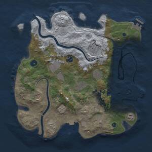 Thumbnail Rust Map: Procedural Map, Size: 3500, Seed: 1910996147, 15 Monuments