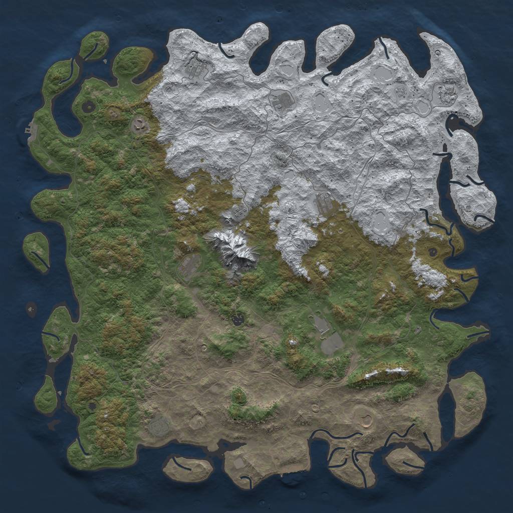 Rust Map: Procedural Map, Size: 6000, Seed: 1929, 20 Monuments