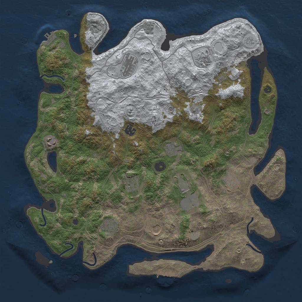 Rust Map: Procedural Map, Size: 4250, Seed: 175822037, 20 Monuments