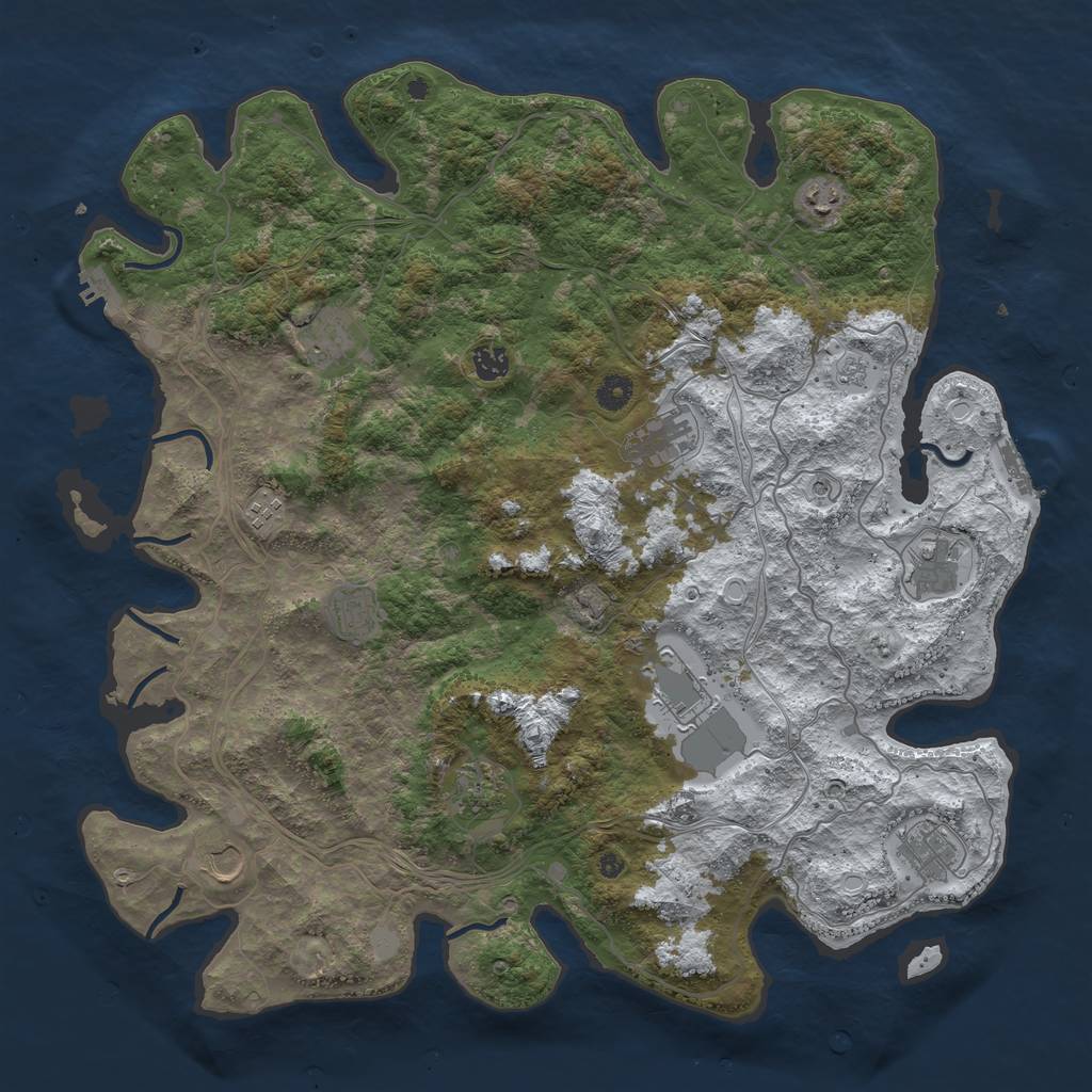 Rust Map: Procedural Map, Size: 4500, Seed: 20307, 20 Monuments