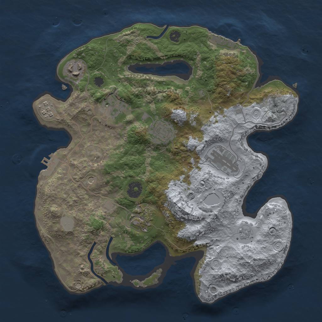 Rust Map: Procedural Map, Size: 3000, Seed: 11569, 15 Monuments
