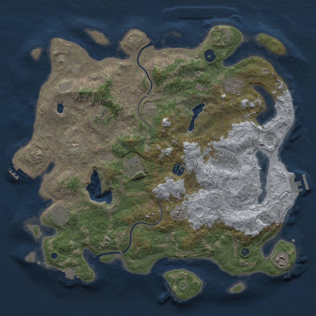 Rust Map: Procedural Map, Size: 4000, Seed: 1516752421, 14 Monuments