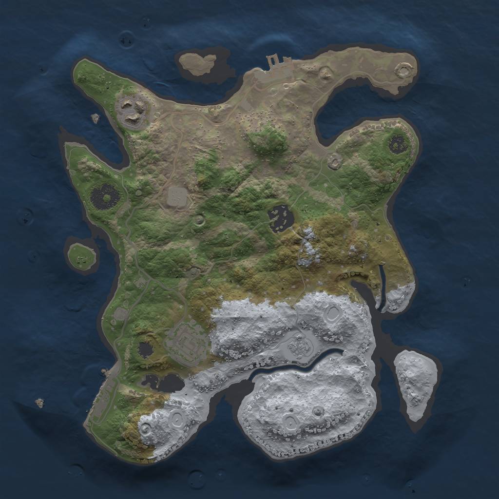 Rust Map: Procedural Map, Size: 2750, Seed: 127516, 11 Monuments