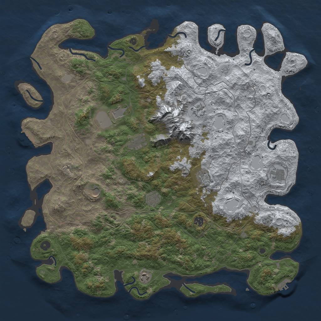 Rust Map: Procedural Map, Size: 5000, Seed: 475241564, 19 Monuments