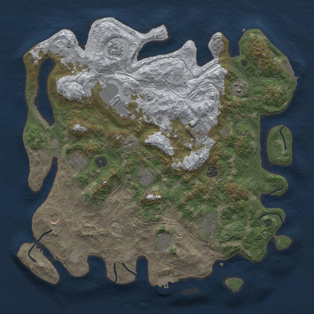 Rust Map: Procedural Map, Size: 4250, Seed: 433681212, 20 Monuments