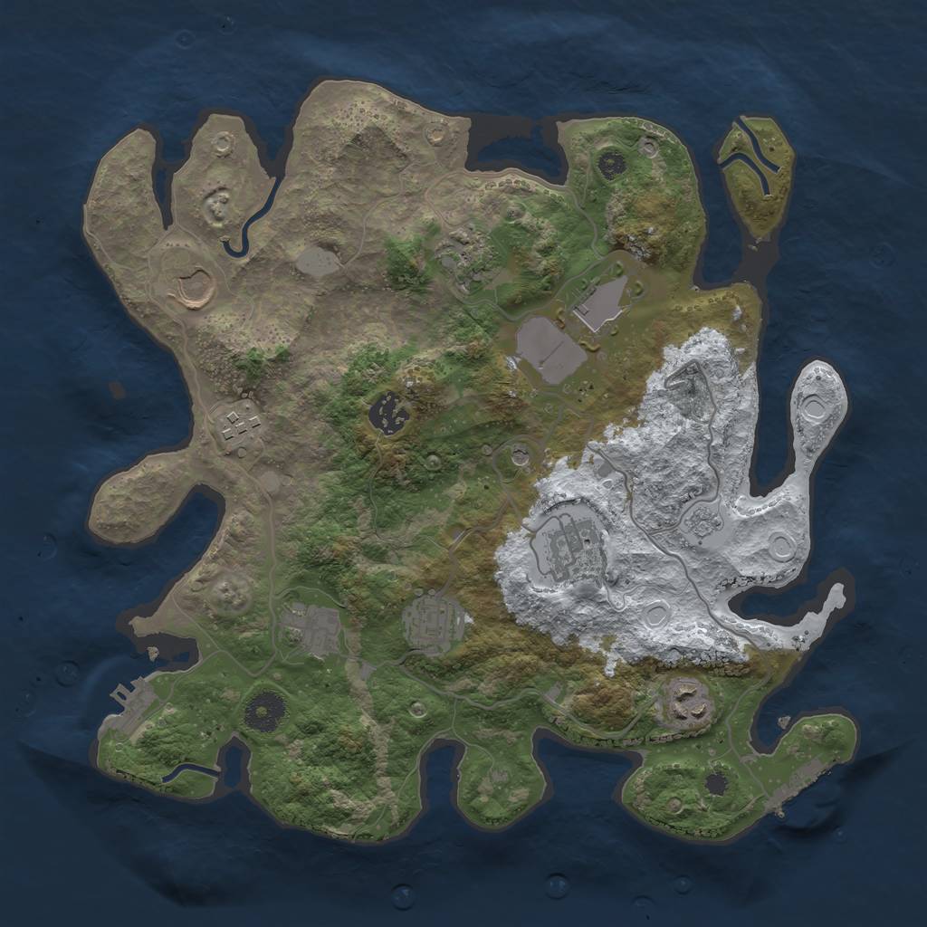 Rust Map: Procedural Map, Size: 3500, Seed: 1963112404, 18 Monuments