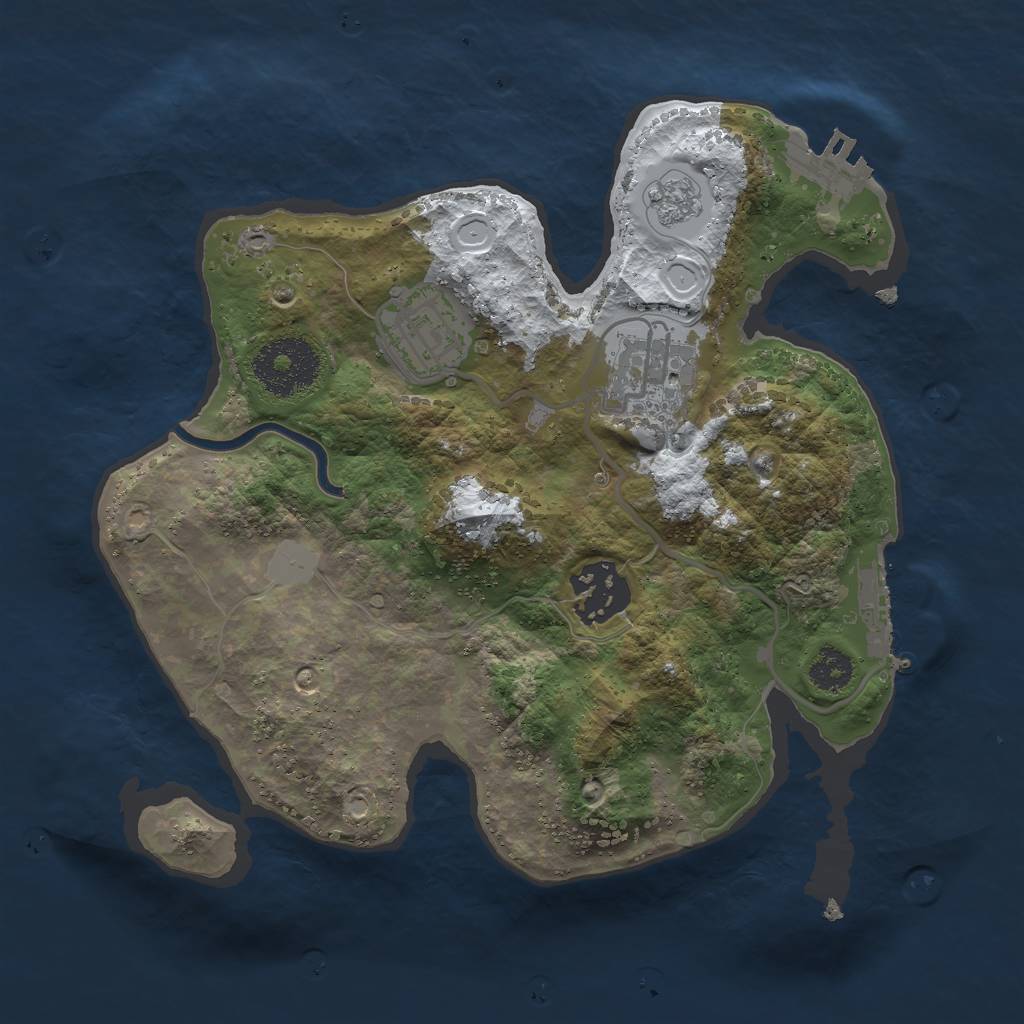 Rust Map: Procedural Map, Size: 2500, Seed: 33231, 11 Monuments