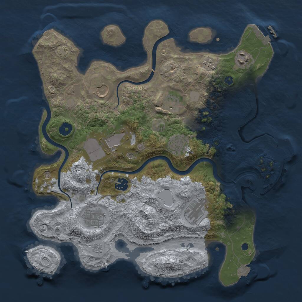Rust Map: Procedural Map, Size: 3500, Seed: 1671699013, 15 Monuments